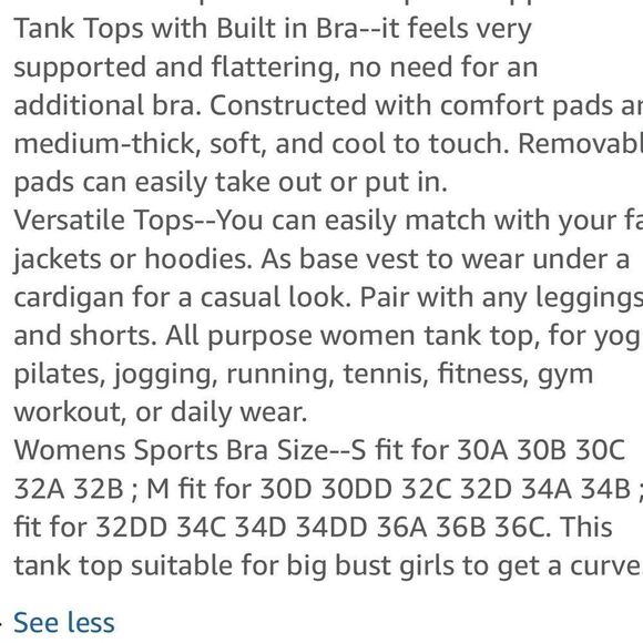 White Built In Bra Top Workout Casual L - Picture 6 of 6